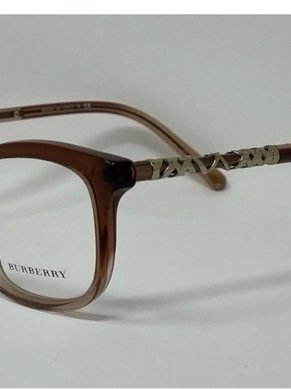 Burberry Brown Rounded Acetate Glasses - Picture 2 of 2